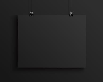 Landscape Black Empty Sheet of Papper Mockup vector