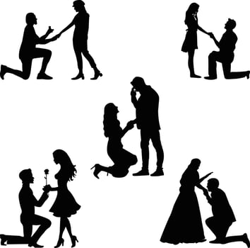 Proposal silhouette vector illustration set