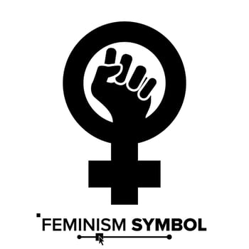 Feminism Protest Symbol Vector. Feminism Woman Gender Power. Female Icon. Feminist Hand. Girls Rights. Isolated Illustration vector