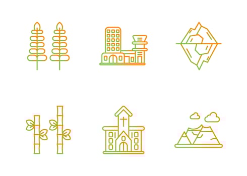 Landscapes Vector Icon Set