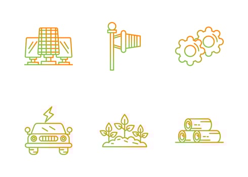 Sustainable Energy Vector Icon Set
