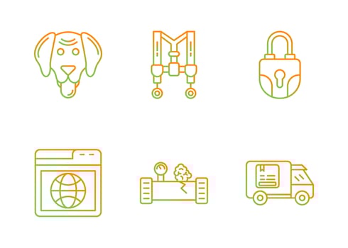Security at Work Vector Icon Set