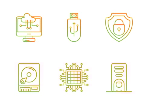 Computer and Hardware Vector Icon Set