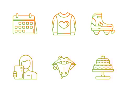 Youth Day Vector Icon Set