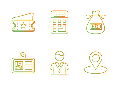 Unique Line Gradient Icon Set vector