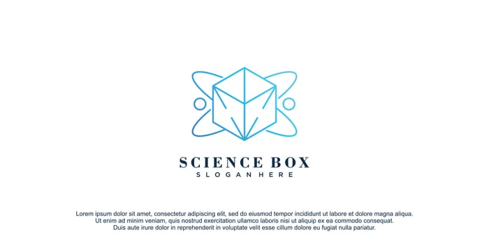 Science box with creative unique concept design vector icon illustration