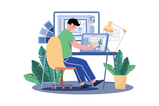 Interior Designer Illustration concept on white background vector