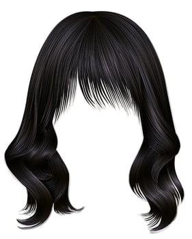 trendy woman long hairs brunette dark brown  colors .  beauty fashion .  realistic 3d vector