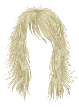 trendy woman long hairs  blonde  colors .  beauty fashion .  realistic 3d vector