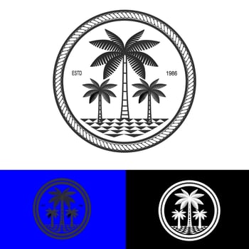 Palm or coconut tree logo design emblm vector