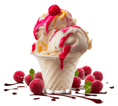 Sweet Strawberry Ice Cream. Generative AI png