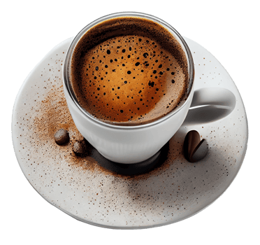 Cup of hot black coffee. Illustration Generative AI png