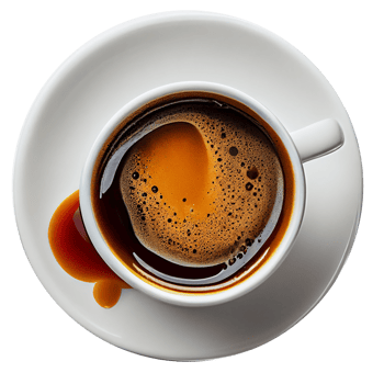 Cup of hot black coffee. Illustration Generative AI png