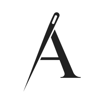 Letter A Tailor Logo, Needle and Thread Combination for Embroider, Textile, Fashion, Cloth, Fabric Template vector