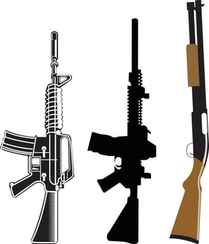 3 very nice rifles vector