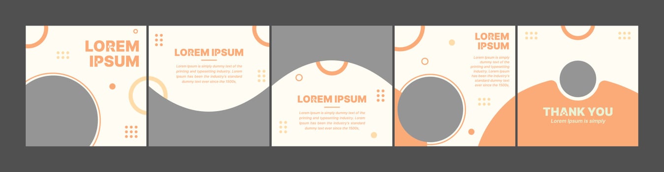 social media post carousel template. banner template with orange theme for advertising vector