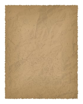 Old paper with burnt edges isolated on white background with place for your text. Vector illustration