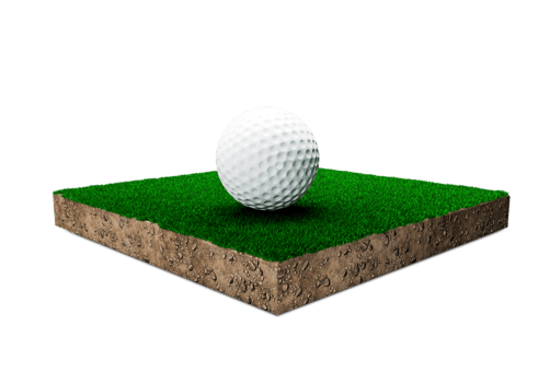 Golf course grass geological cross section of the soil. 3d illustration png