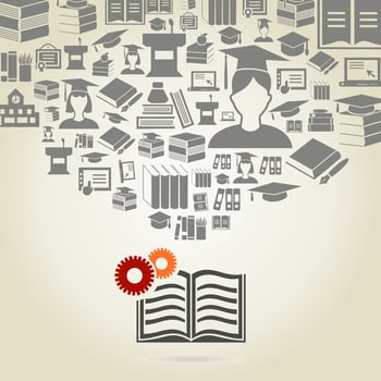 Set of icons of books. A vector illustration