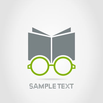 The book from above over Glasses vector