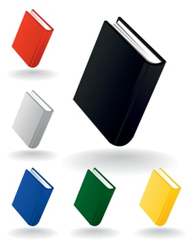 Set of icons of books. A vector illustration