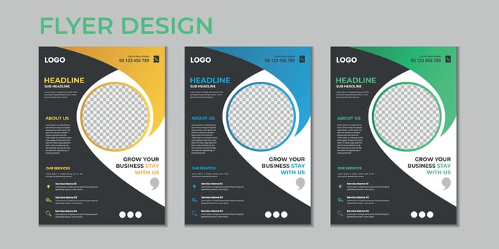 Business presentation vector flyer template, modern cover layout, annual report, brochure, poster, flyer in A4 with colorful geometric shapes, gradient color with mockup light background