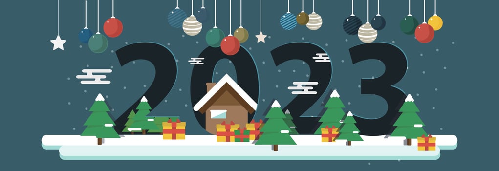 2023 Merry Christmas and Happy New Year background. Greeting Card, Banner, Poster vector Illustration.