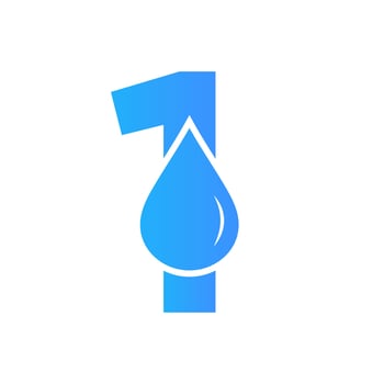Letter 1 Water Logo Element Vector Template. Water Drop Logo Symbol
