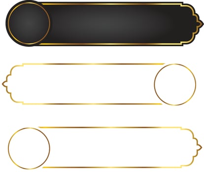 Set Of Luxury Golden Arabic Islamic Banner Title Frame Png Transparent Background Gold Text Box Vector Design Images