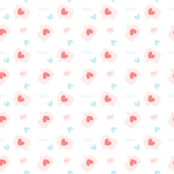 Vector background seamless pattern of mini hearts pattern on white background.