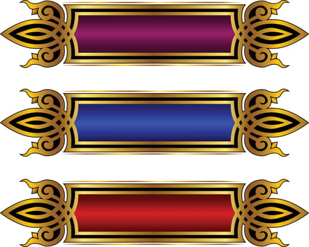 Set Of Luxury Golden Arabic Islamic Banner Title Frame Png Transparent Background Gold Text Box Vector Design Images