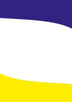 Simple wavy frame. Empty space for text, picture. Blue and yellow. Advertising, card, banner, cover. Vertical business template. vector