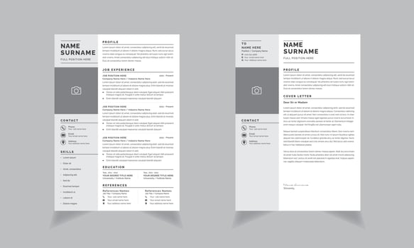 Elegant CV Resume Layout Minimalist Simple Vector Resume