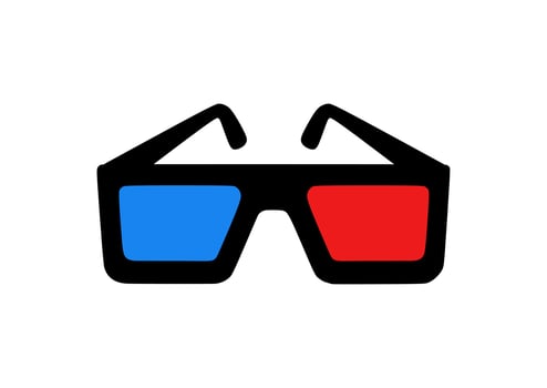 Paper or plastic 3d glasses. vector