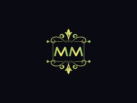 Monogram Mm Luxury Logo, Abstract Mm Letter Logo Template Vector
