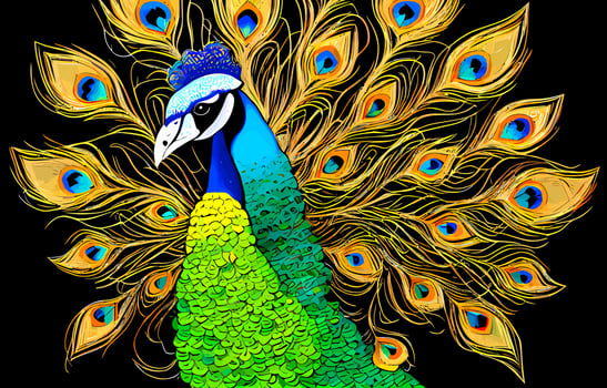 Pretty Peacock Portrait vector