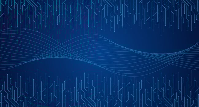 Modern technology circuit board texture background. Futuristic blue circuit board background. Quantum computer technology. Vector illustration