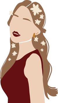 Abstract long hair woman illustration vector