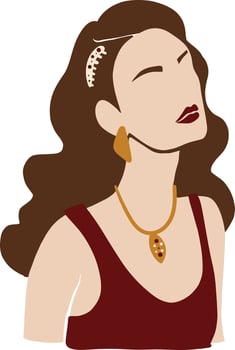 Abstract long hair woman illustration vector