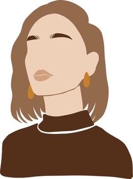 Abstract short hair woman illustration vector
