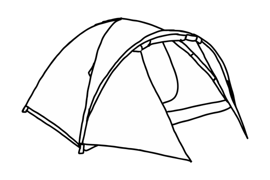 Camping Tent Line Art png