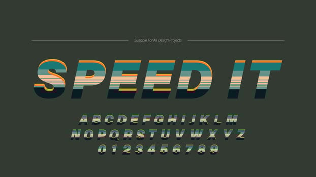 Modern Speed Sports Typography vector