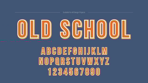 Retro Old School Typography vector