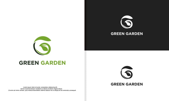 logo illustration vector graphic of letter G combined with leaf, fit for gardening company, garden maintenance, etc.