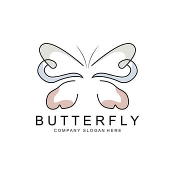 Butterfly Logo Design, Beautiful Flying Animal, Company Brand Icon Illustration, Screen Printing, Salon vector