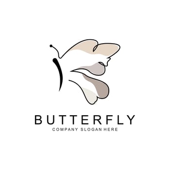 Butterfly Logo Design, Beautiful Flying Animal, Company Brand Icon Illustration, Screen Printing, Salon vector