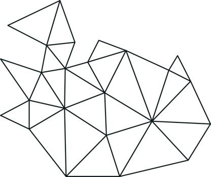Polygonal Iceland map on transparent background. png