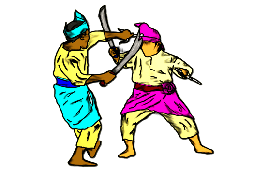Silat - Practice combating use machete png