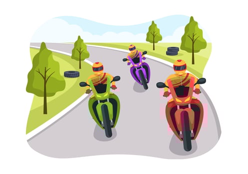 Motorcycle Racing Championship on the Racetrack Illustration with Racer Riding Motor for Landing Page in Flat Cartoon Hand Drawn Templates vector