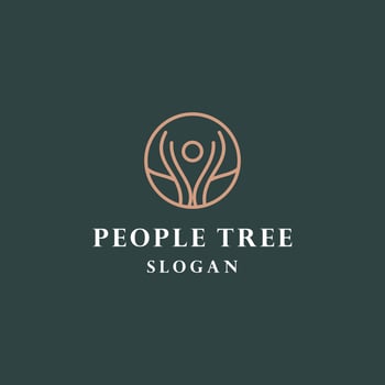 Abstract People Tree Logo Template design vector